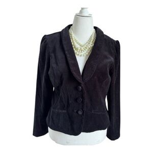 Elegant Women's Black Velvet Blazer